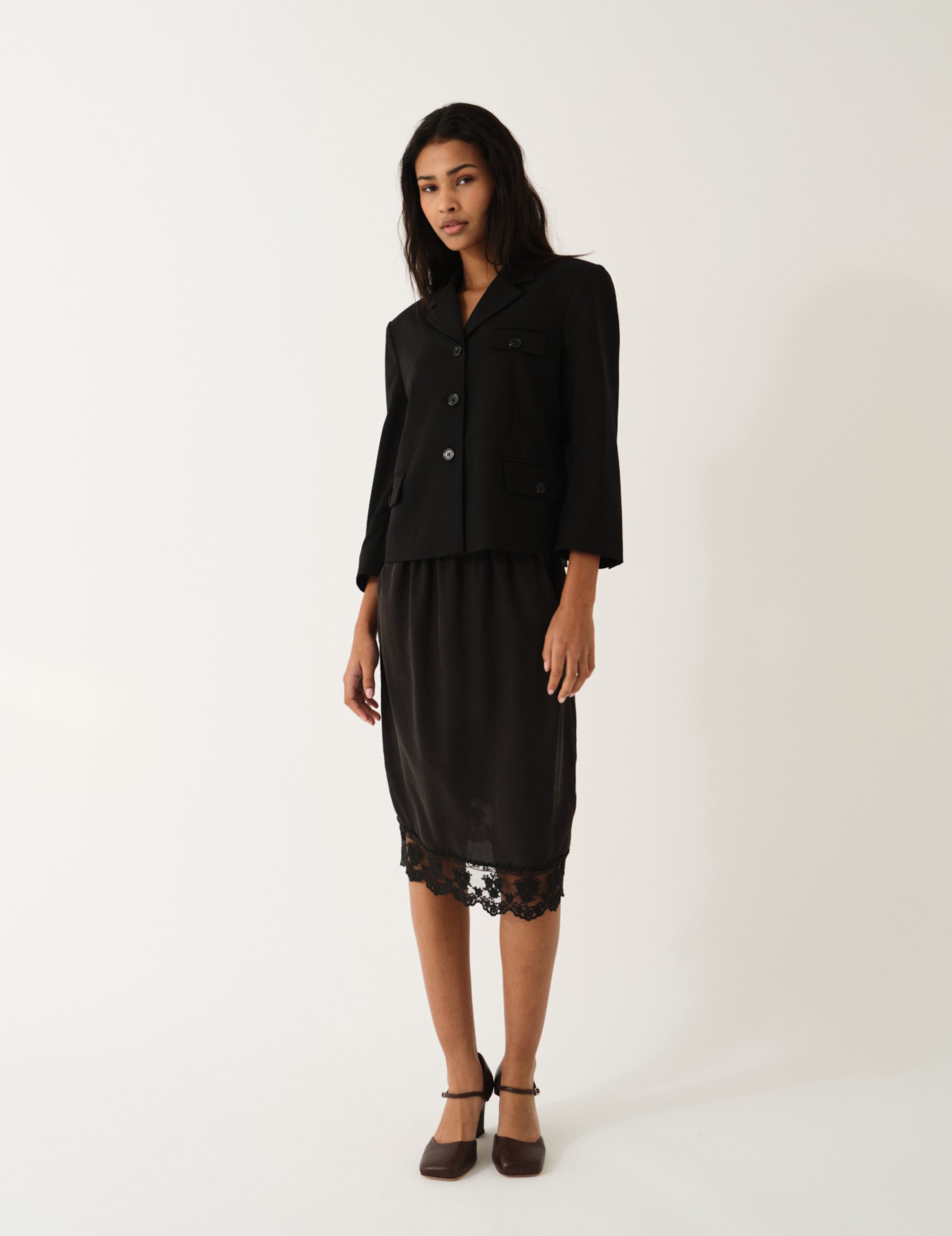 Darling Slip Skirt Black