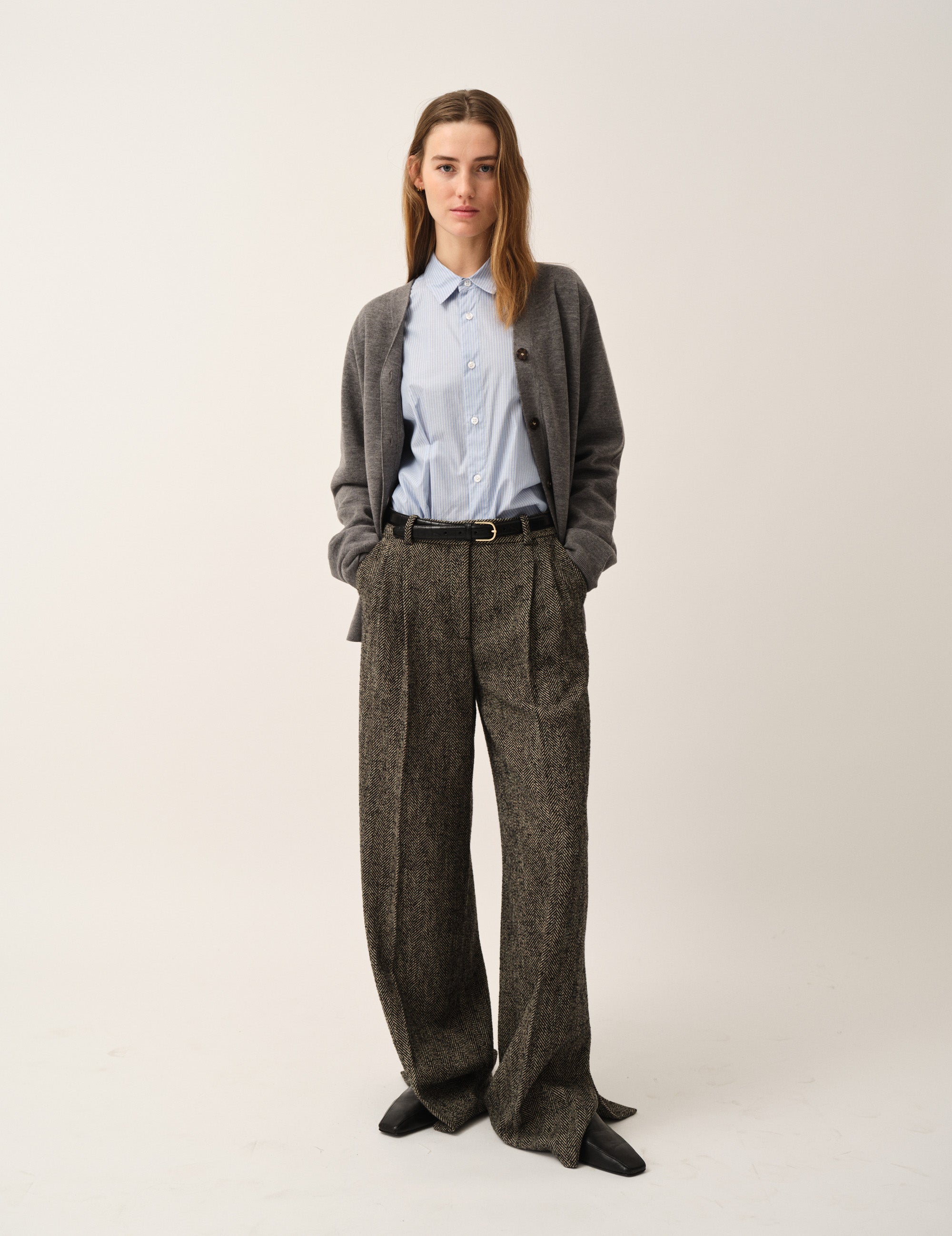 Bergen Dad Cardigan Grey Melange 4 / Grey Melange
