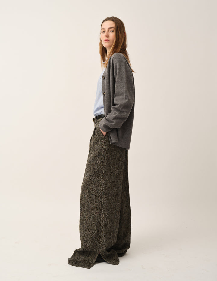 Bergen Dad Cardigan Grey Melange 4 / Grey Melange