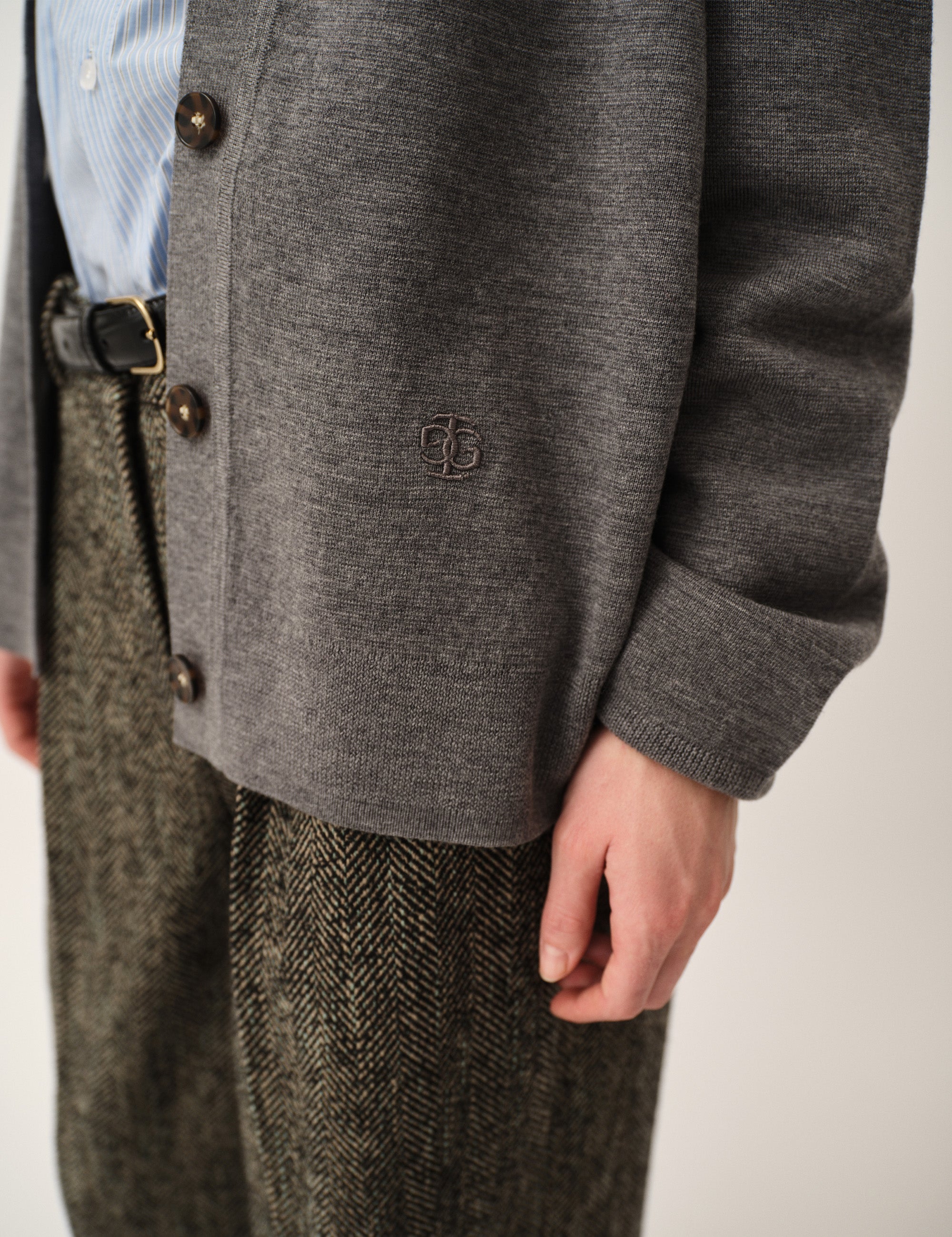 Bergen Dad Cardigan Grey Melange 4 / Grey Melange