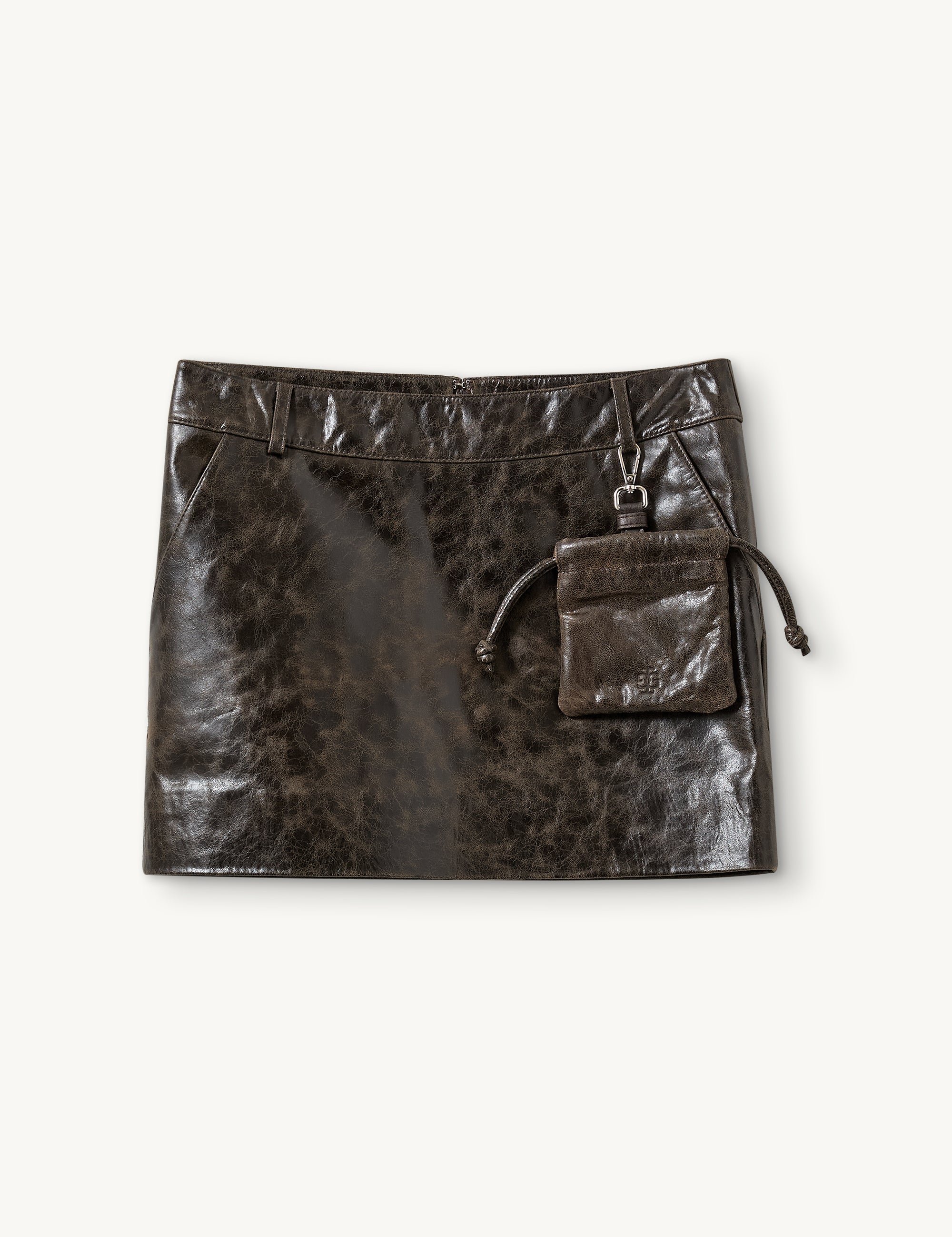 Margo Pencil Skirt Brown Crunch Effect