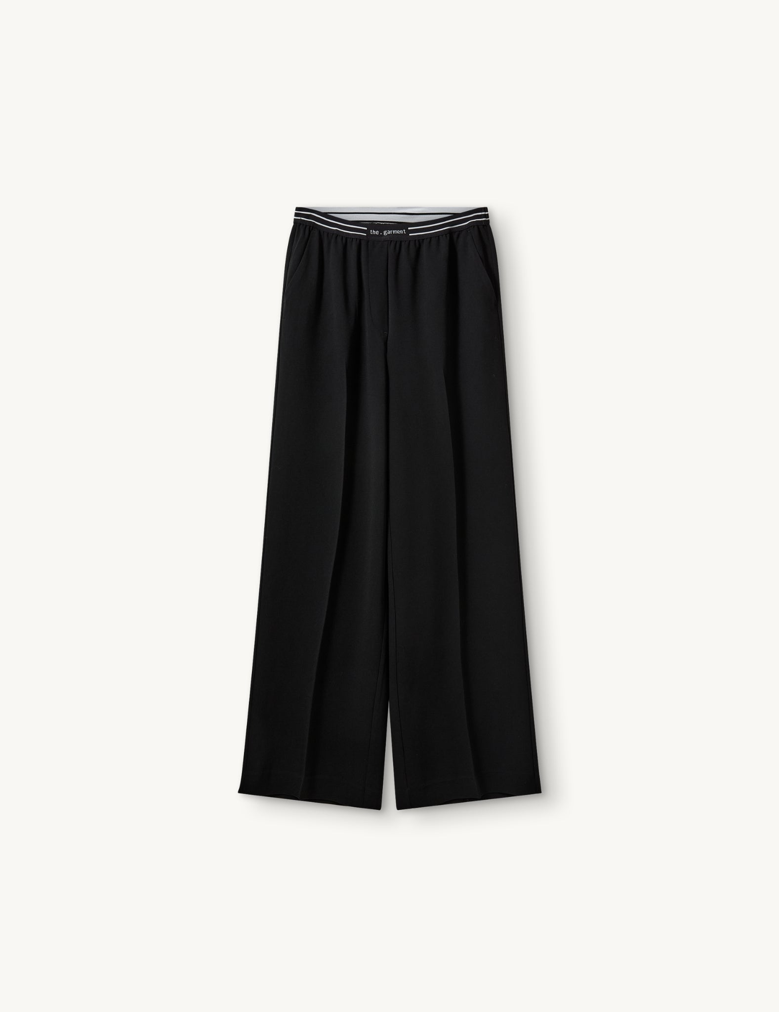 Crepe Logo Pants Black