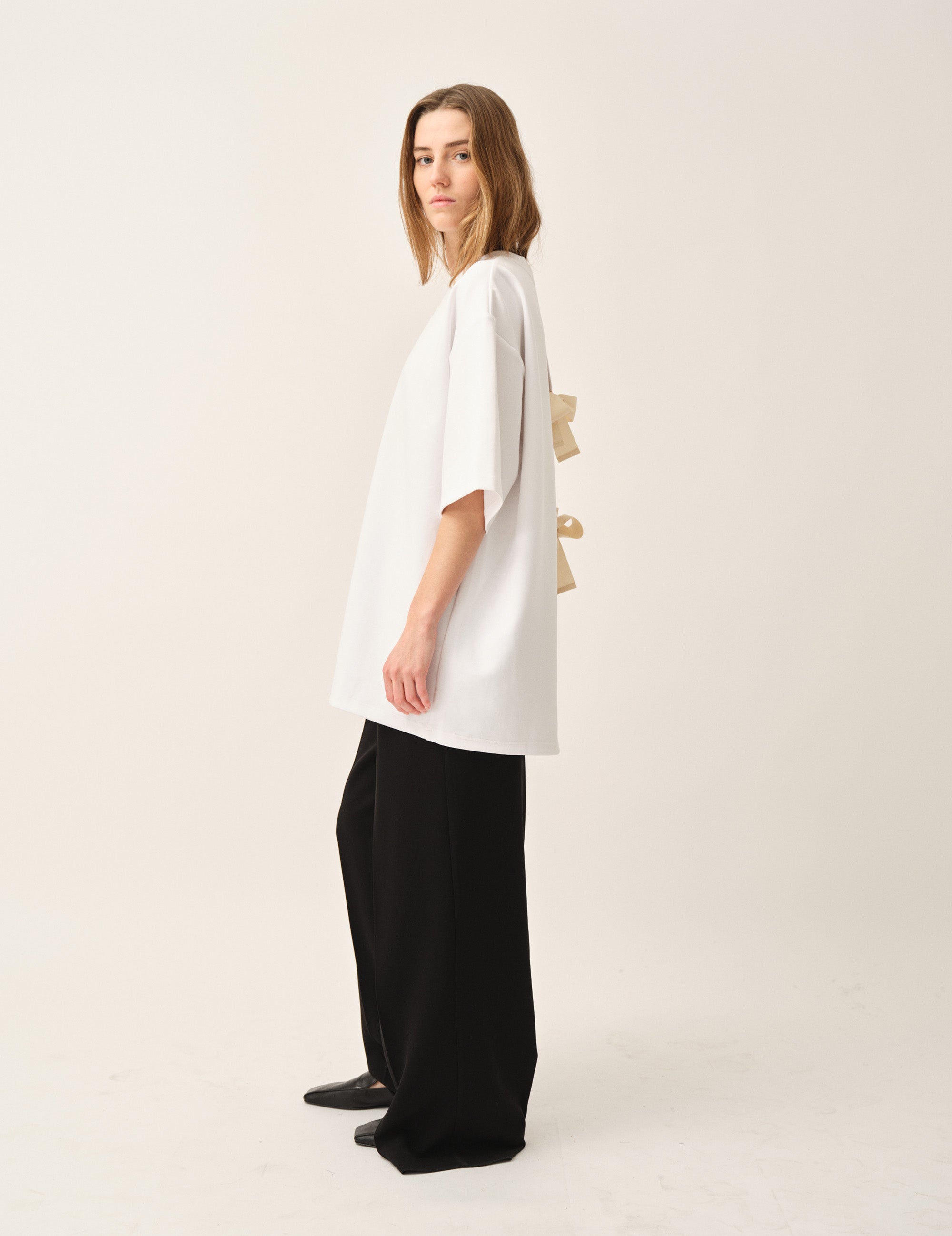 TG Bow Tee Cream OS / Cream