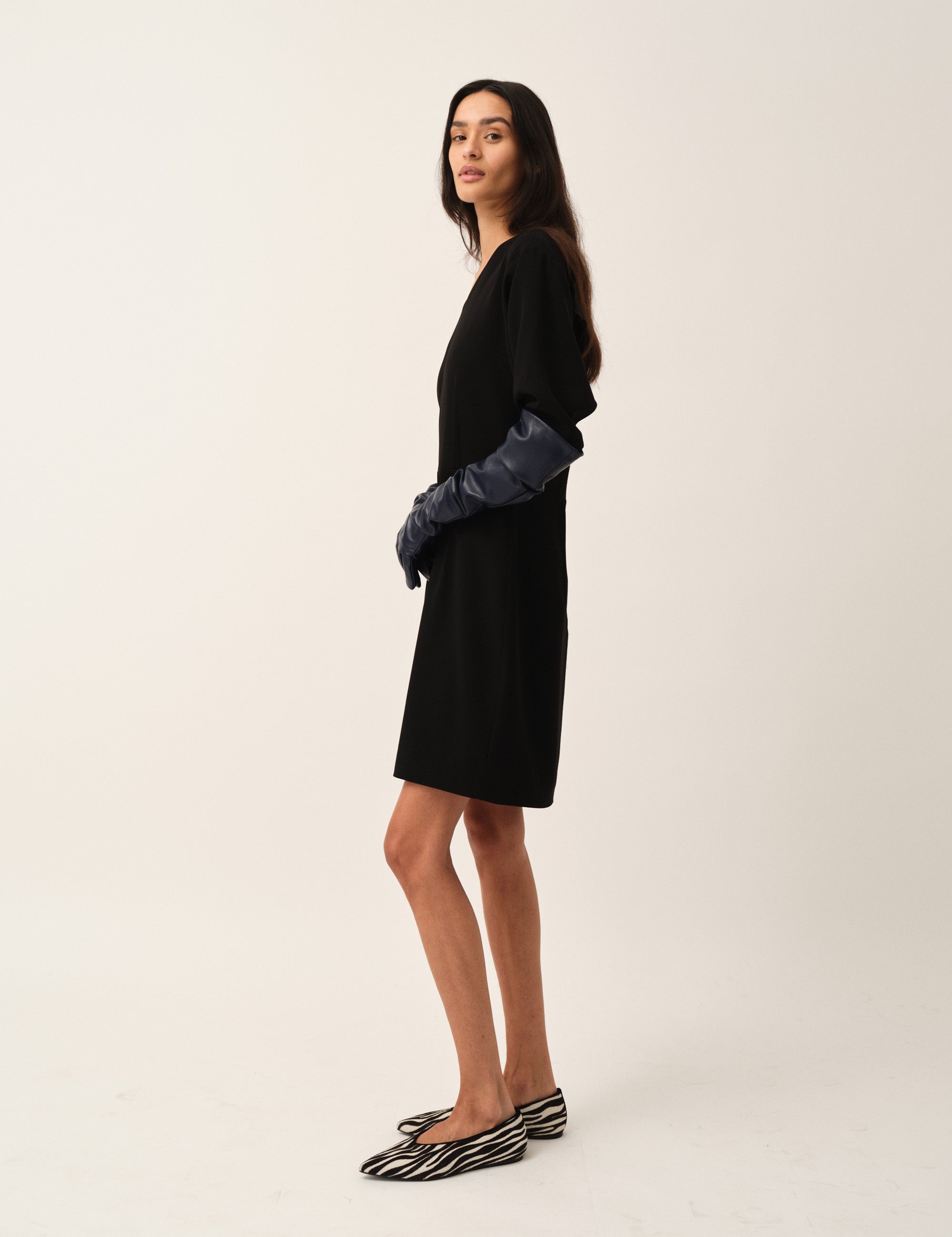 Crepe Back Dress Black 4 / Black