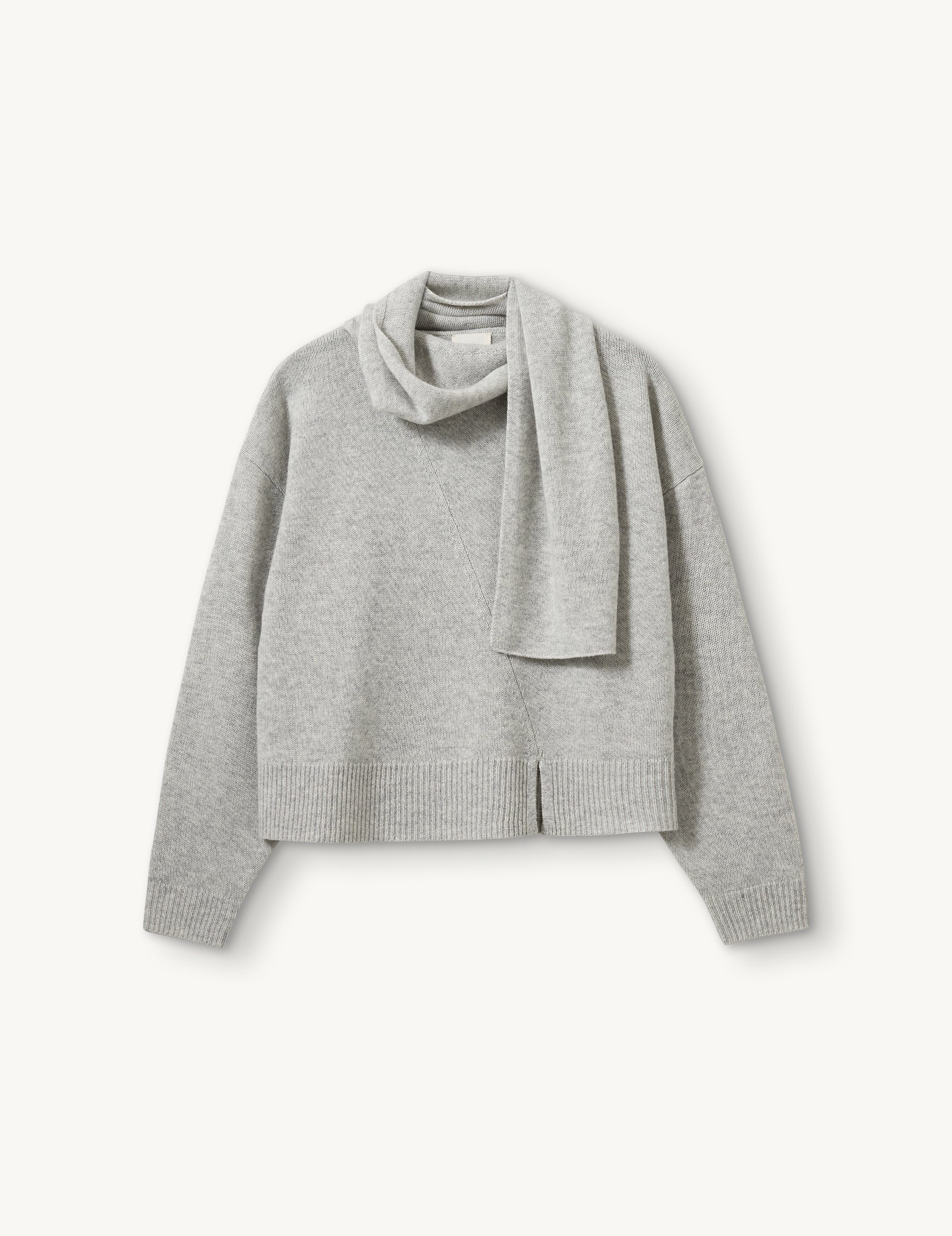 Volmer Scarf Sweater Heather Grey Melange