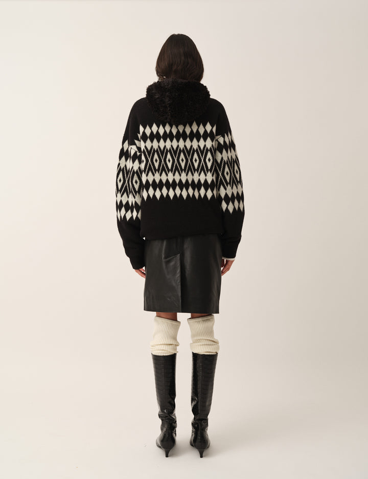 Faroe Island Sweater Black argyle 4 / Black argyle