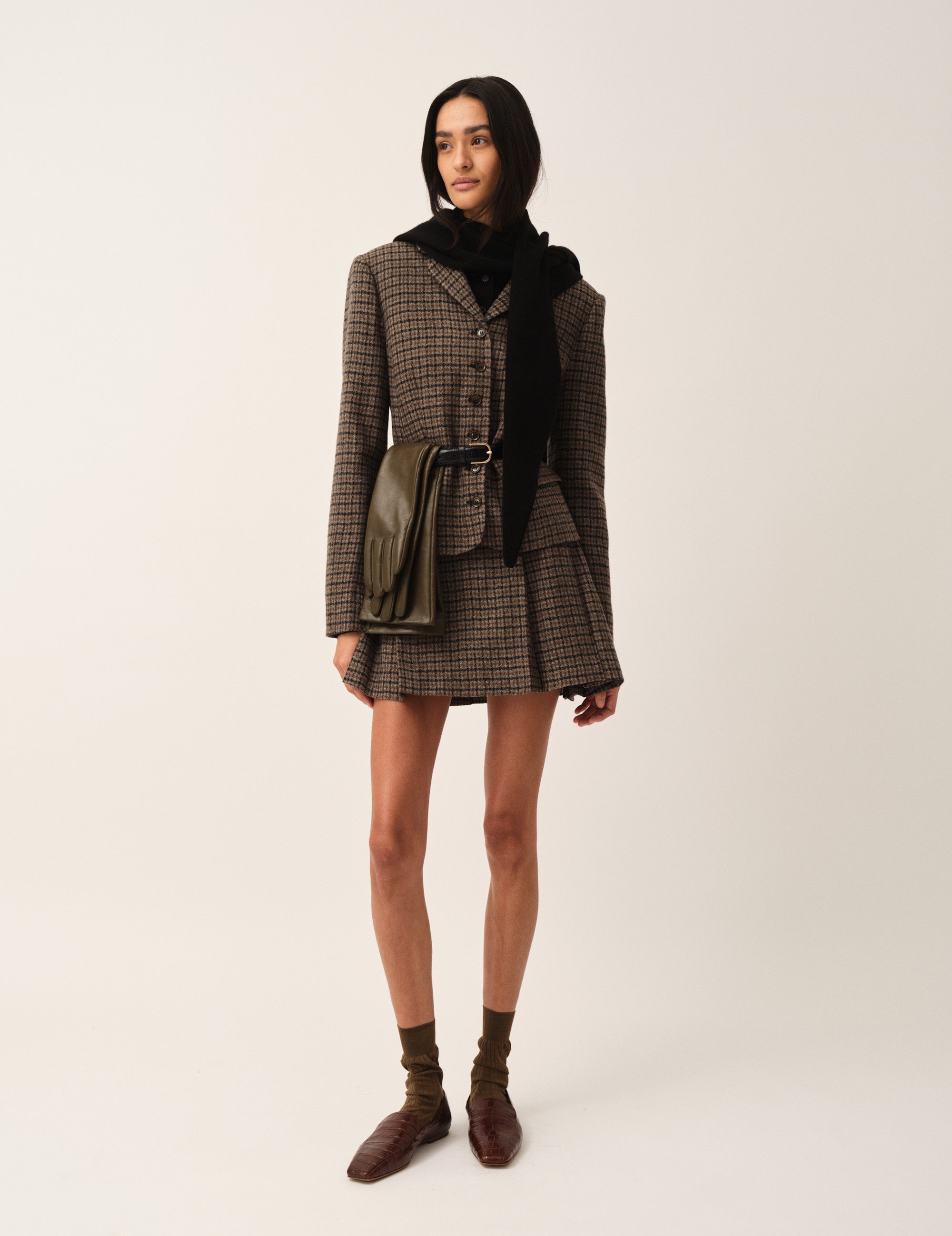 Balmoral Mini Blazer Brown/black check 4 / Brown/black check