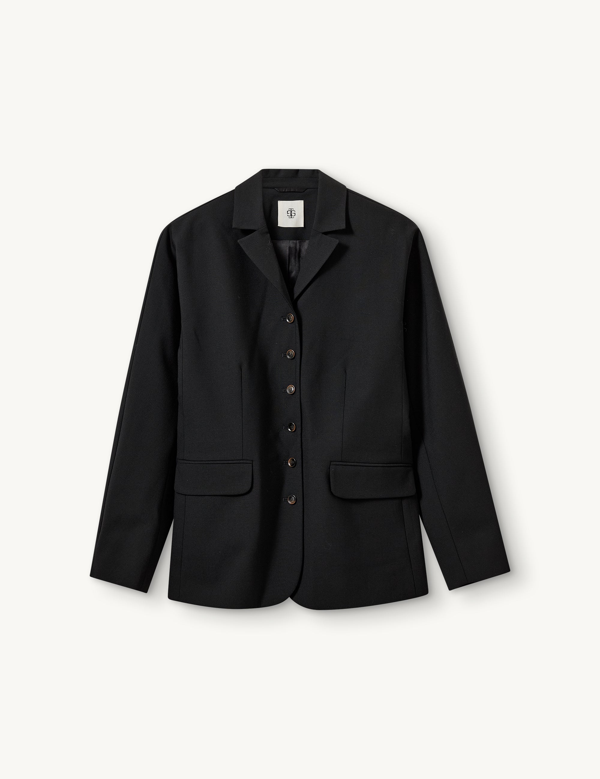 Grand Pleat Blazer Black