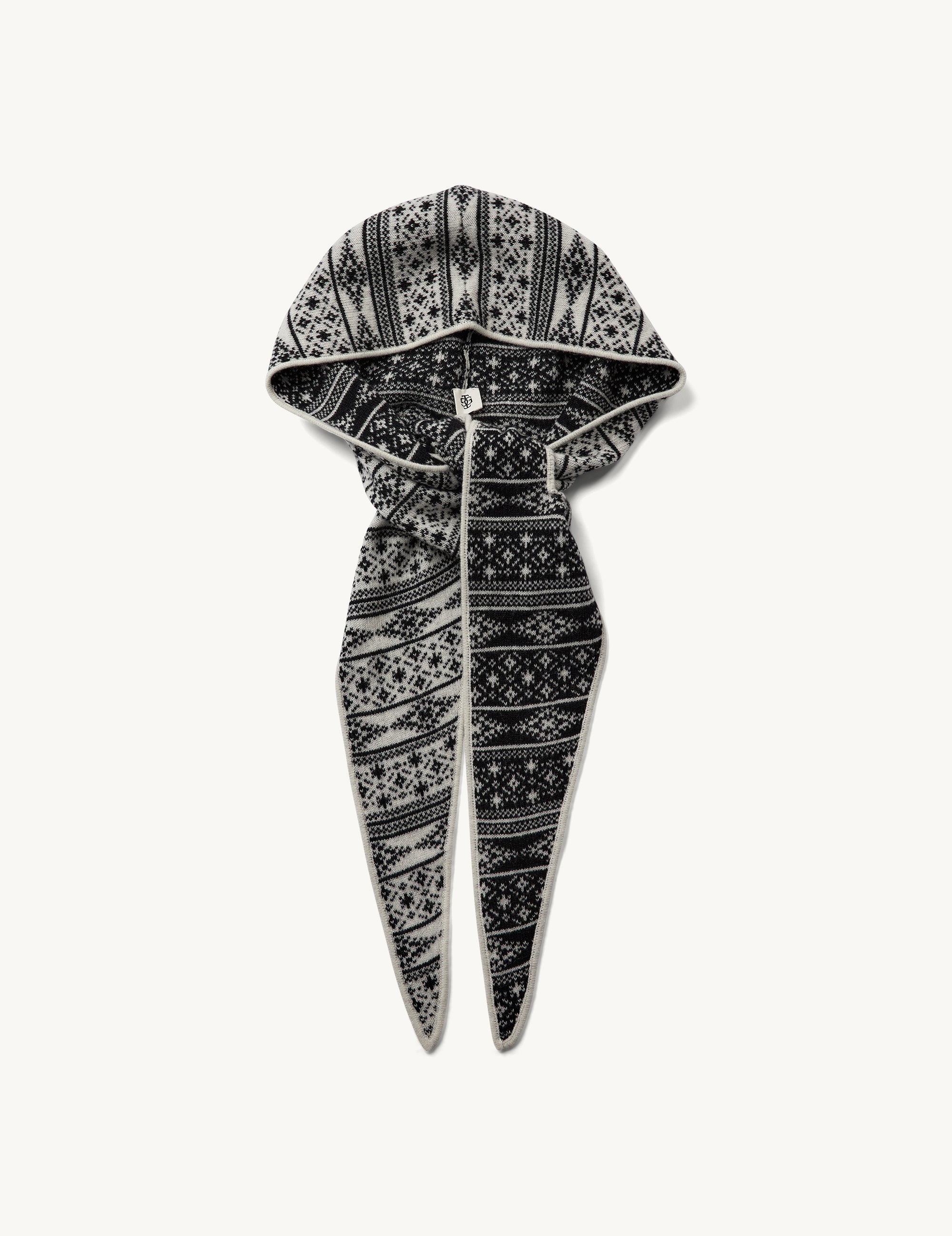 Como Hood Scarf Cream/black artwork
