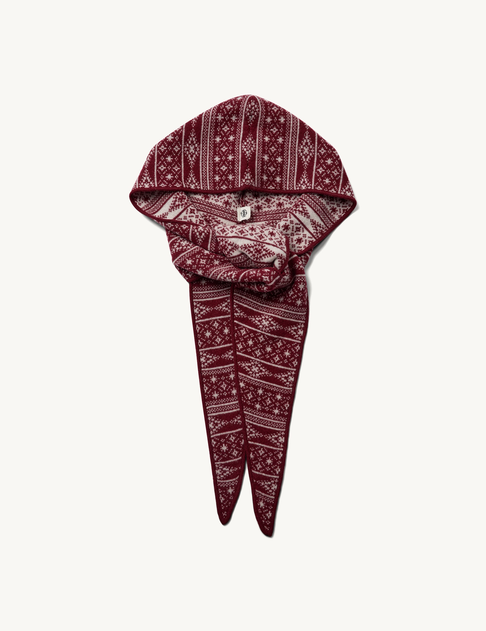 Como Hood Scarf Merlot/Cream Artwork