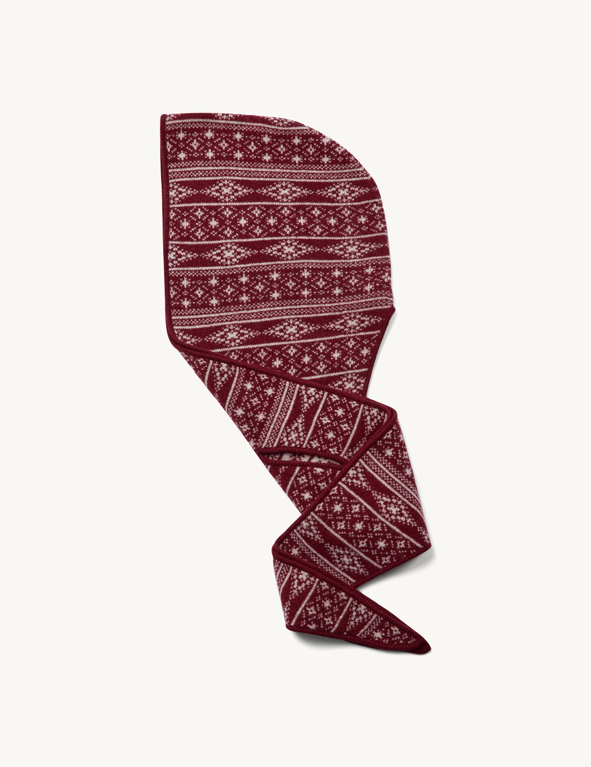 Como Hood Scarf Merlot/Cream Artwork