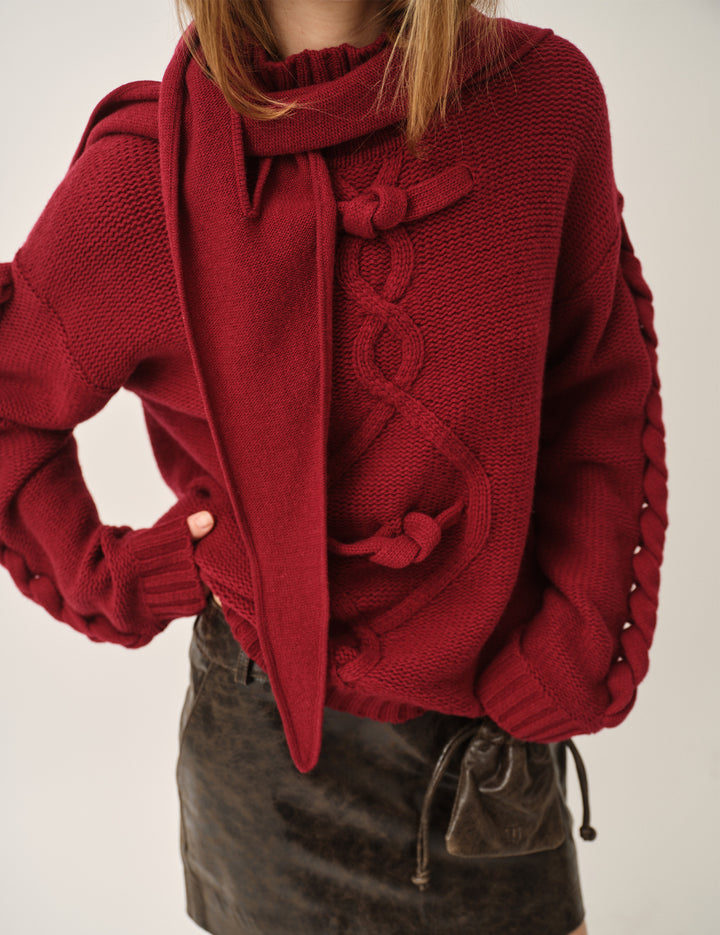 Como Hood Scarf Merlot OS / Merlot