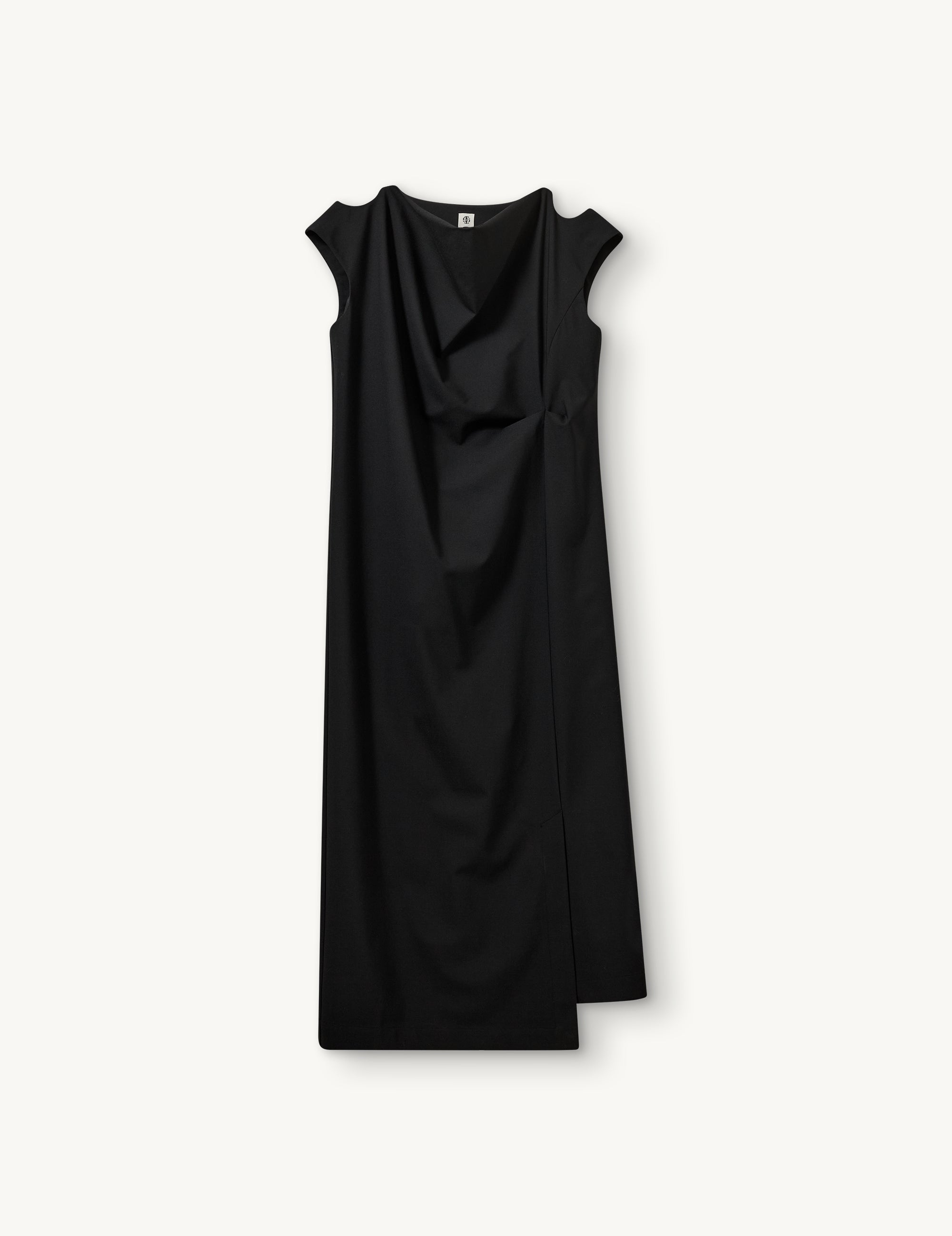 Grand Drape Dress Black