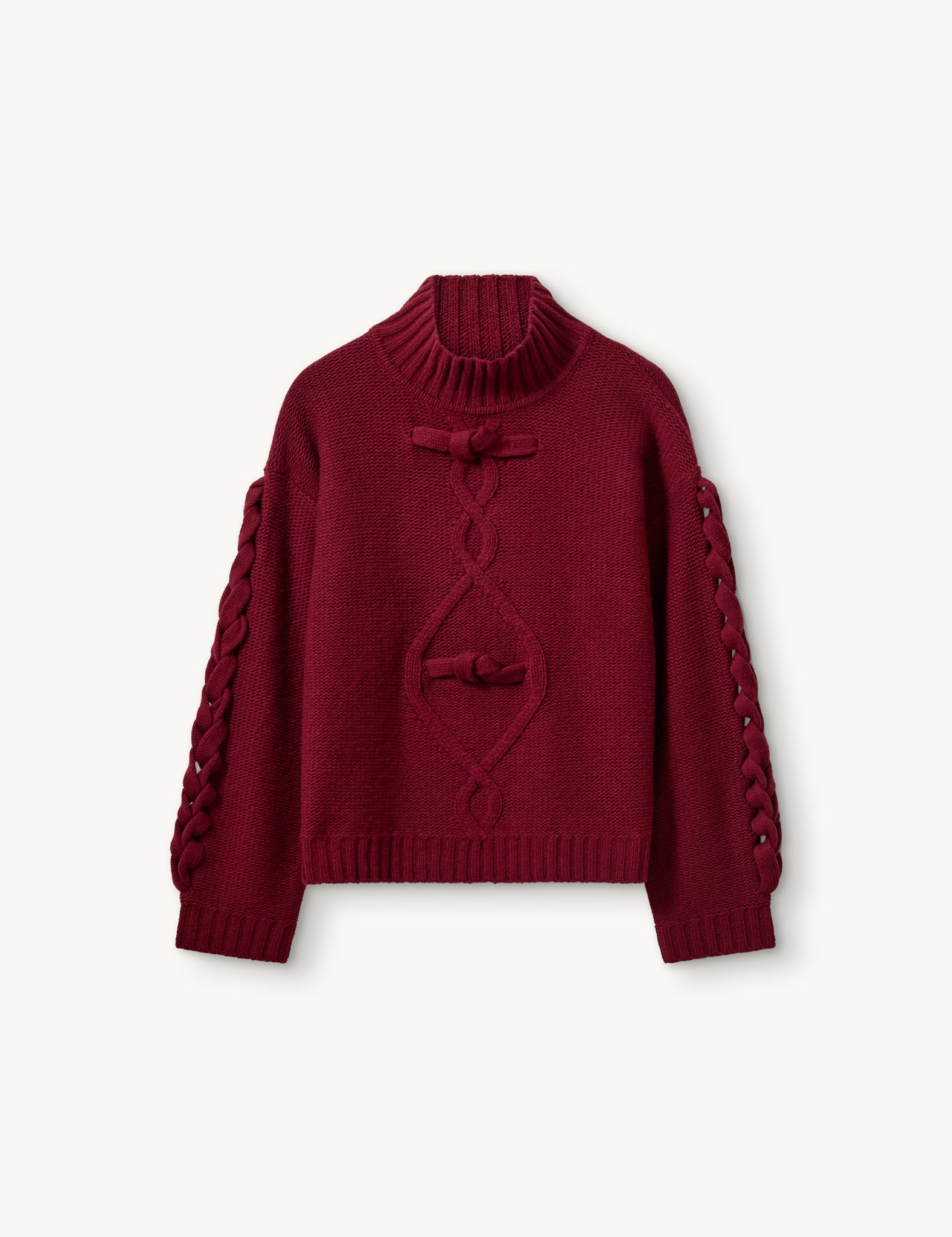 Como Braid Sweater Merlot