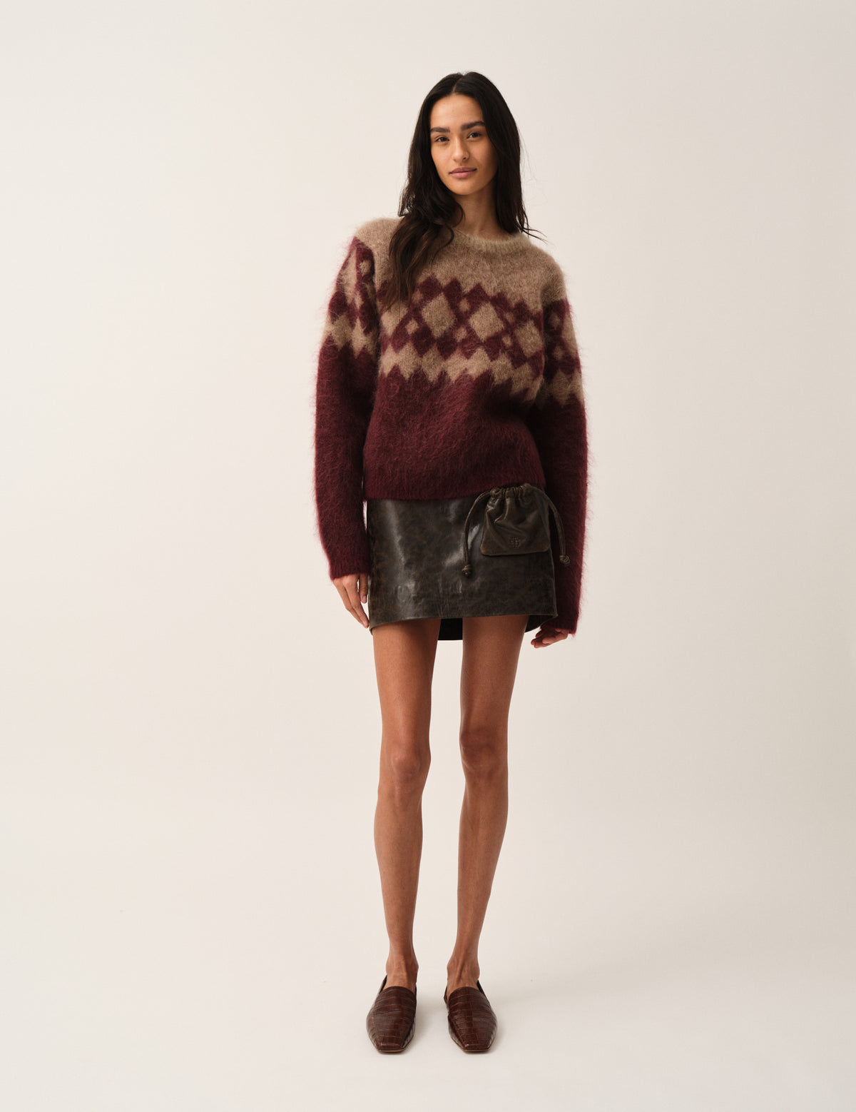 Roma Argyle Knit Merlot/raw artwork 4 / Merlot/raw artwork
