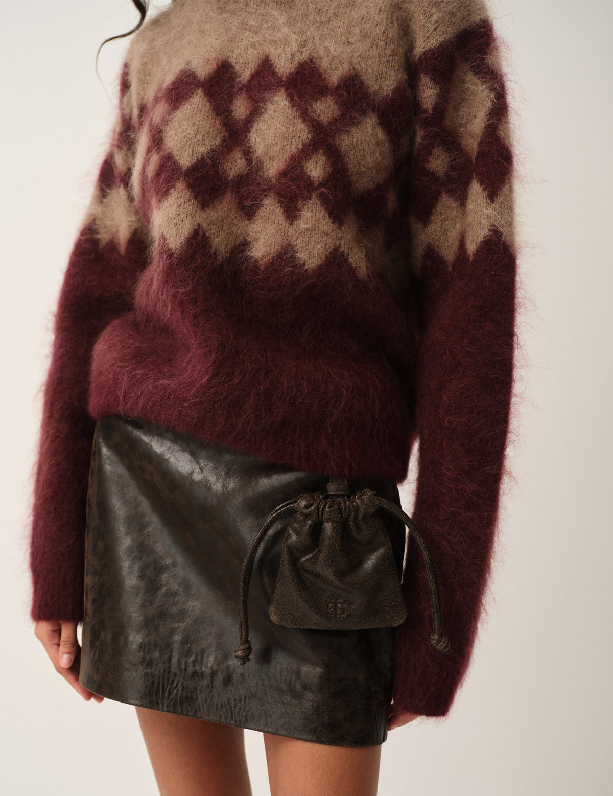 Roma Argyle Knit Merlot/raw artwork 4 / Merlot/raw artwork