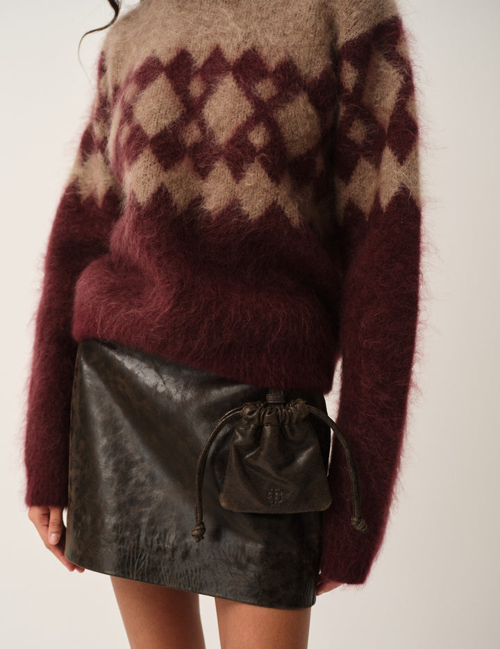 Roma Argyle Knit Merlot/raw artwork 4 / Merlot/raw artwork