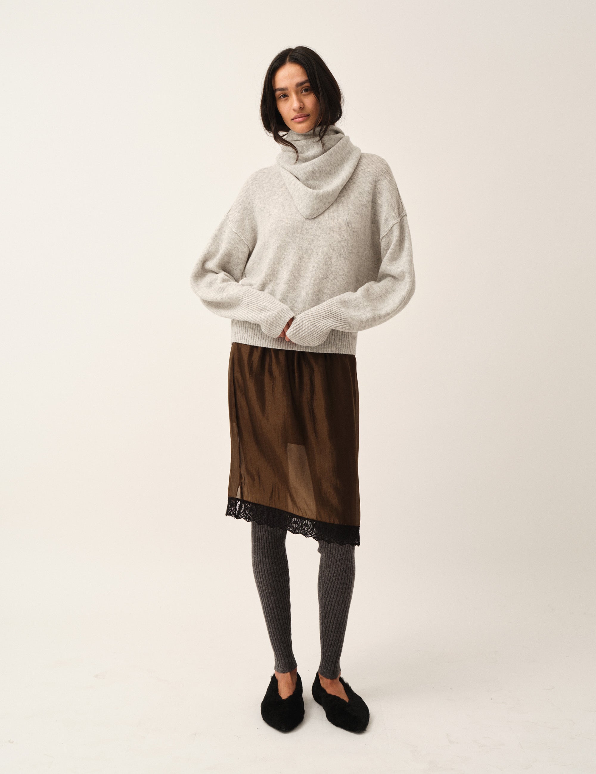 Volmer Back Knit Heather Grey Melange 4 / Heather Grey Melange