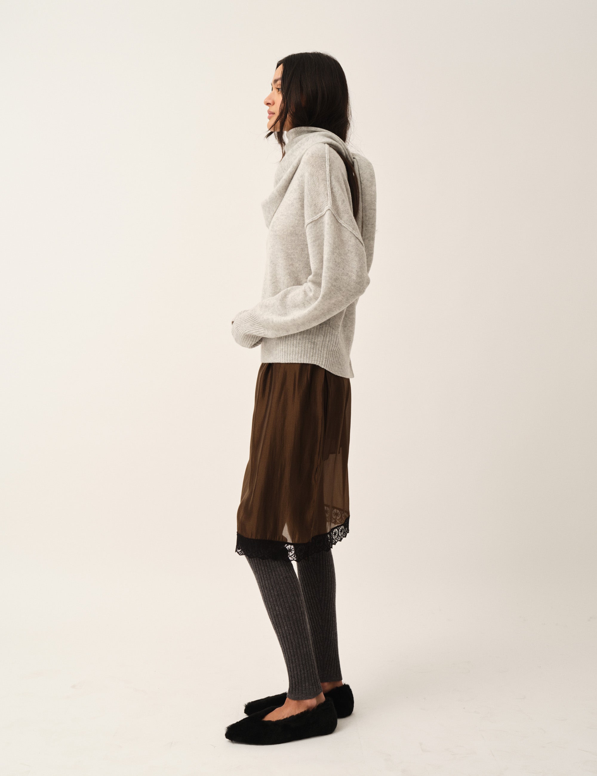 Volmer Back Knit Heather Grey Melange 4 / Heather Grey Melange