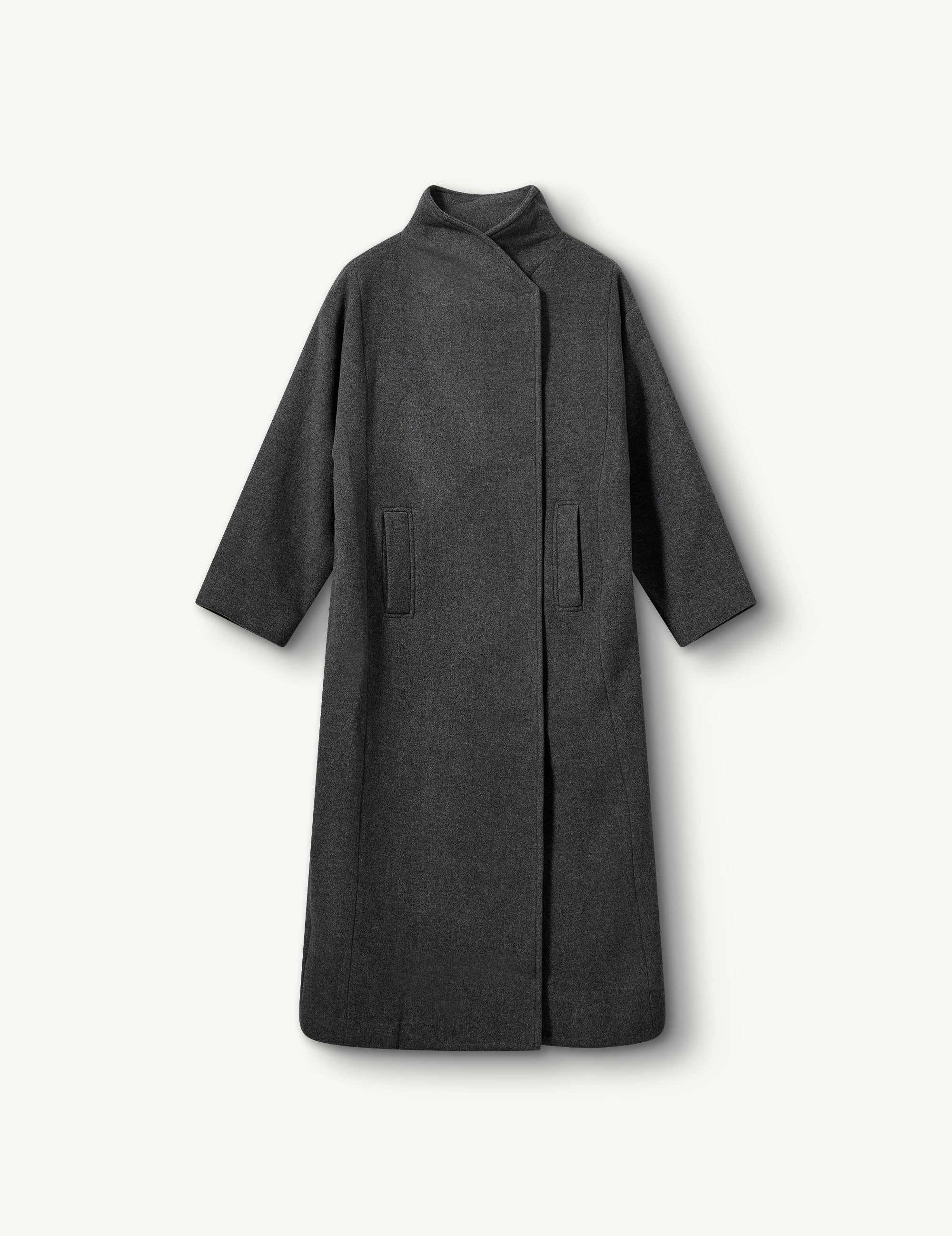 Clooney Neck Coat Grey Melange