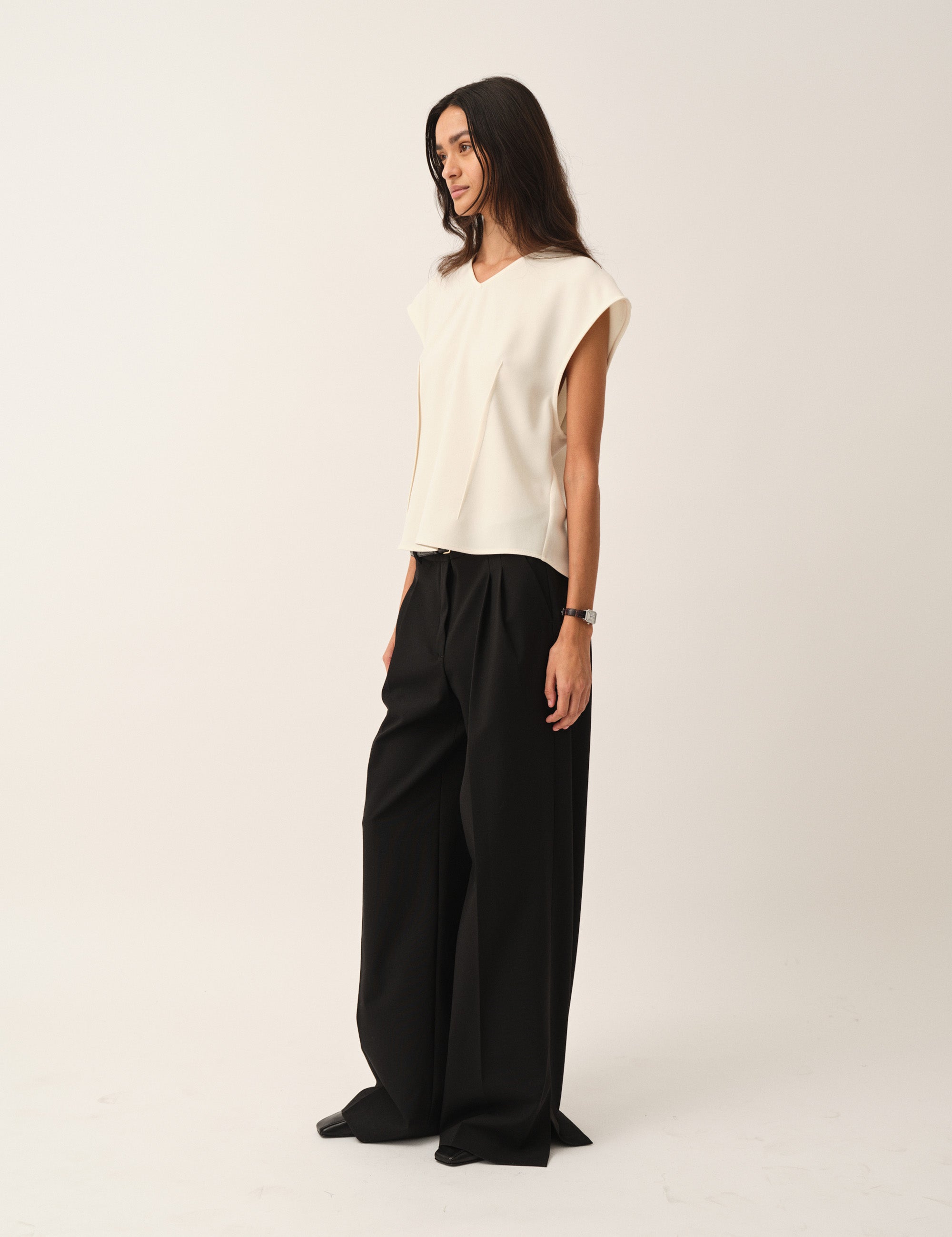 Crepe Back Blouse Cream 4 / Cream