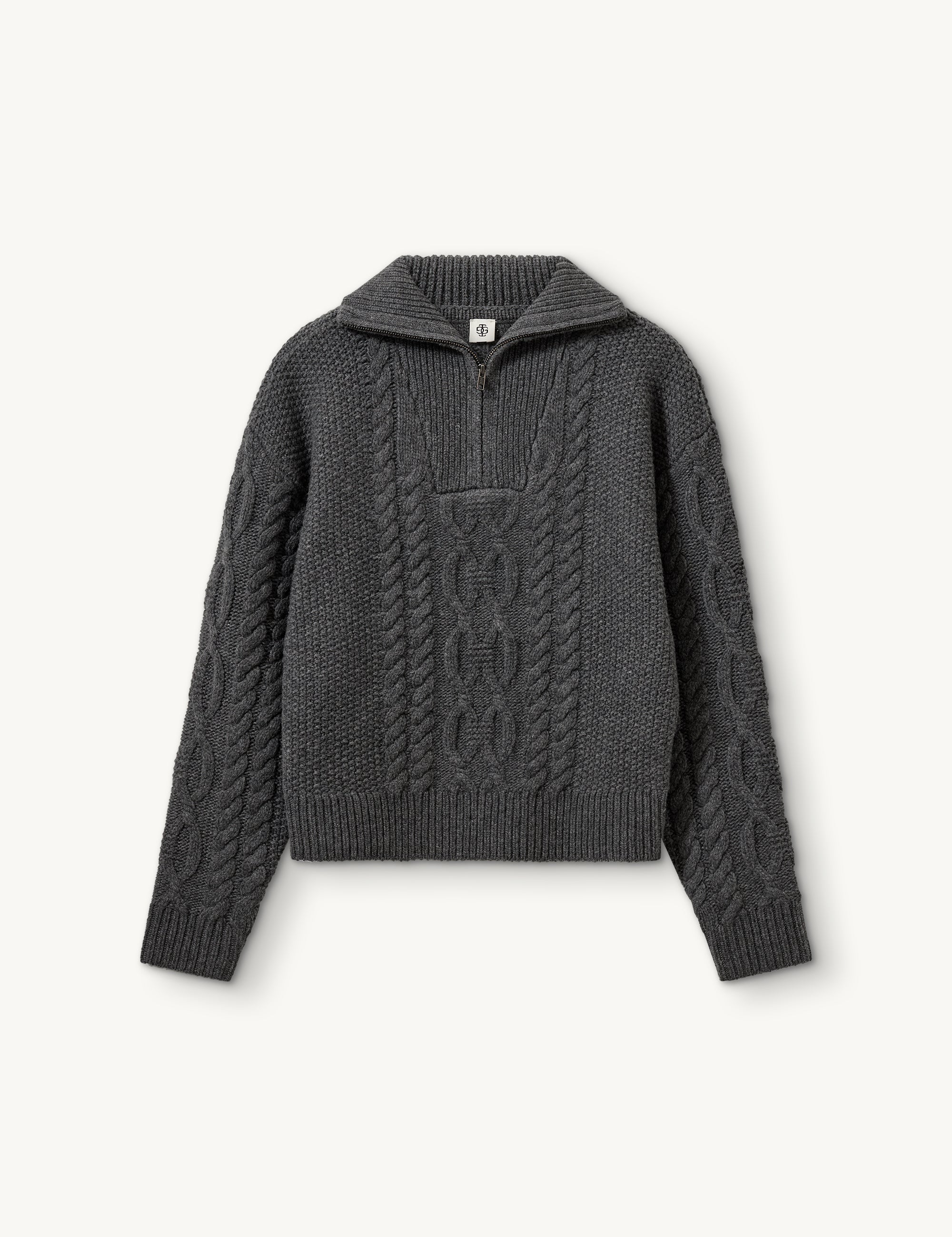 Como Zip Sweater Grey Melange