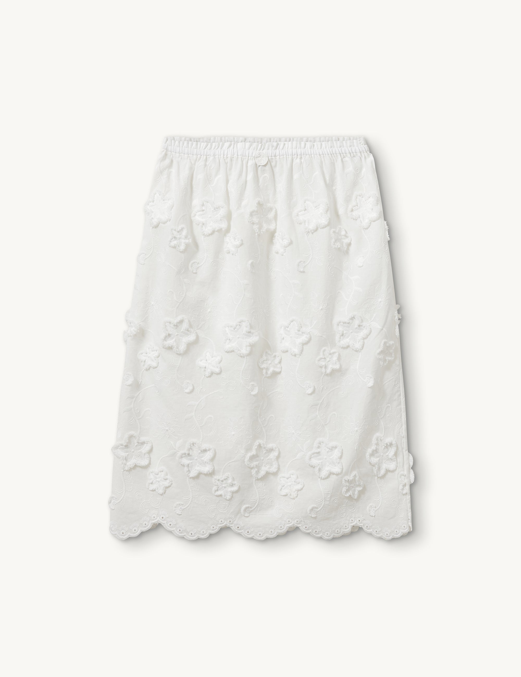 Fleur Slip Skirt Cream